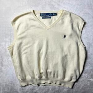 VTG Ralph Lauren Polo Sweater Vest Men's XL Pima Cotton Sleeveless Golf Jumper